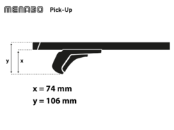 Střešní nosič Audi Q3 06/11-10/18 SUV, Typ 8U, Menabo Pick-Up