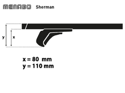 Střešní nosič Daewoo Matiz 09/98- HB, Typ M100/M150, Menabo Sherman