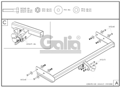 Tažné zařízení Adria Adriatik 2007- , pevný čep 2 šrouby, Galia