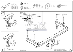 Tažné zařízení Audi A4 Avant (kombi) 1994-2001 (B5), odnímatelný bajonet, Galia