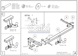 Tažné zařízení Chevrolet Orlando 2011- , odnímatelný bajonet, Galia