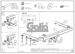 Tažné zařízení Chrysler Grand Voyager 2001-2008 , bajonet, Galia