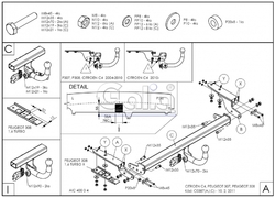 Tažné zařízení Citroen C4 3/5 dv. 2004-2010, odnímatelný bajonet, Galia