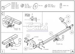 Tažné zařízení Citroen C4 Picasso/Grand Picasso 2006-2013 , pevný čep 2 šrouby, Galia