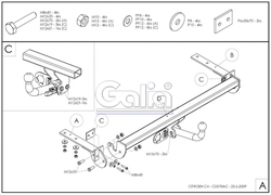 Tažné zařízení Citroen C4 sedan 2008-2012, odnímatelný bajonet, Galia