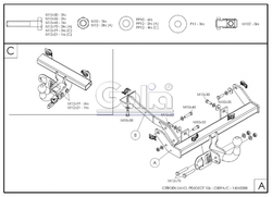 Tažné zařízení Citroen Saxo 1995-2003 , odnímatelný bajonet, Galia
