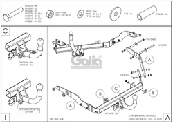 Tažné zařízení Citroen Xsara Picasso 1999-2011, odnímatelný bajonet, Galia