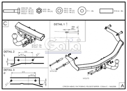 Tažné zařízení Fiat Fiorino 2008- , odnímatelný bajonet, Galia