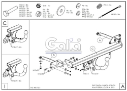 Tažné zařízení Fiat Panda 2012- , pevný čep 2 šrouby, Galia