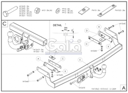 Tažné zařízení Fiat Stilo 3/5 dv. 2001-2009, odnímatelný bajonet, Galia