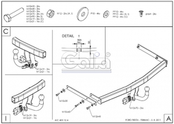 Tažné zařízení Ford Fiesta 2002-2008 , odnímatelný bajonet, Galia