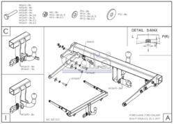 Tažné zařízení Ford S-Max 2015- , bajonet, Galia