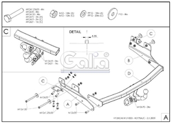 Tažné zařízení Hyundai H1/H300 skříň 2008- , odnímatelný bajonet, Galia