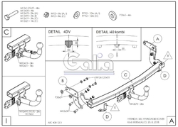 Tažné zařízení Hyundai i40 kombi 2011-, bajonet, Galia