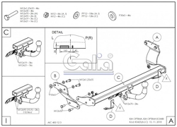 Tažné zařízení Kia Optima kombi (SW) 2016-, bajonet, Galia