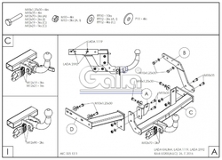 Tažné zařízení Lada Kalina HB 5dv. 2006-, bajonet, Galia