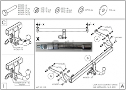 Tažné zařízení Lada Xray 2015- , pevné 2 šr., Galia