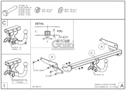 Tažné zařízení Mazda 6 kombi 2012-2018 (GJ), bajonet, Galia