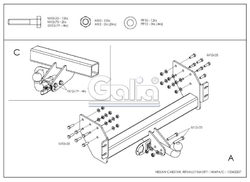 Tažné zařízení Nissan Cabstar 2006- , odnímatelný bajonet, Galia