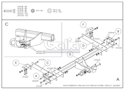 Tažné zařízení Nissan Interstar valník 1998-2010, odnímatelný bajonet, Galia