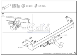 Tažné zařízení Nissan Terrano II 1993-2003 , odnímatelný bajonet, Galia