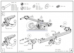 Tažné zařízení Opel Astra HB 2015-2021 (K), pevný čep 2 šrouby, Galia