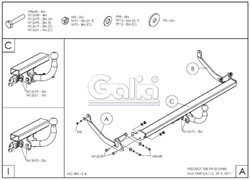 Tažné zařízení Peugeot 308 kombi 2008-2014, odnímatelný bajonet, Galia