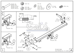 Tažné zařízení Peugeot 5008 2017/05- , pevné, Galia