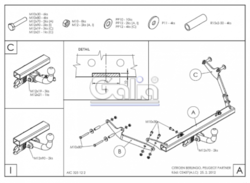 Tažné zařízení Peugeot Partner I (+Origin) 1996- , odnímatelný bajonet, Galia