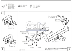 Tažné zařízení Renault Master valník 2010-, bajonet, Galia