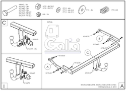 Tažné zařízení Renault Megane Generation 2010 -, odnímatelný bajonet, Galia