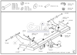 Tažné zařízení Renault Megane sedan 1996-2003 (I), odnímatelný bajonet, Galia