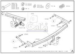 Tažné zařízení Renault Scenic Grand 2004-2009 (II) , odnímatelný bajonet, Galia