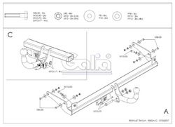 Tažné zařízení Renault Thalia 2000-2013, bajonet, Galia