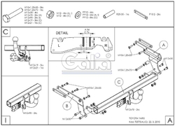 Tažné zařízení Toyota Yaris 2006-2011 (P90) , pevný čep 2 šrouby, Galia