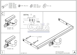 Tažné zařízení Volkswagen Golf Variant (kombi) 1993-1999 (III), odnímatelný bajonet, Galia