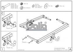 Tažné zařízení Volkswagen Touran 2015- , pevný čep 2 šrouby, Galia