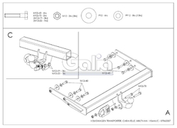 Tažné zařízení Volkswagen Transporter Skříň 2003-2009 (T5), bajonet, Galia