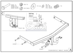 Tažné zařízení VW Polo HB 2009-2014 (6R), odnímatelný bajonet, Galia