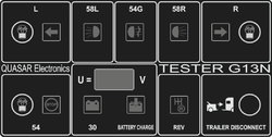 Tester zapojení EP 7pin+13pin / 12V se zátěží, také pro CAN-BUS/ CC, Quasar